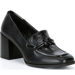 Antonio Melani Hale Leather Block Heal Loafer Pumps